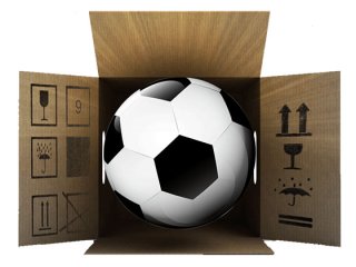 Fussball verpacken