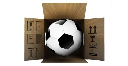 Fussball verpacken